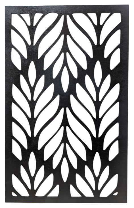 wall of leaves in black and white